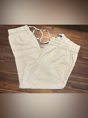 Calvin Klein Ladies Linen Blend Joggers. Size Medium